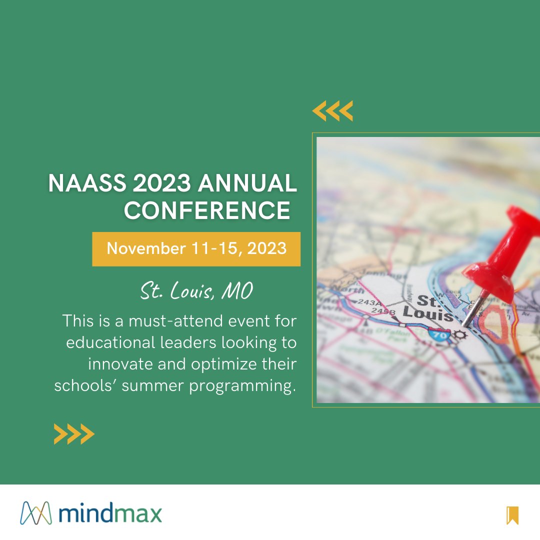 We hope you'll join us next month for the 2023 NAASS Annual Conference in St. Louis, Missouri. 

You can view the program highlights and schedule of events here: bit.ly/3Q7o2cK  

#HigherEd #CollegeAdmissions #LeadGeneration #NAASS