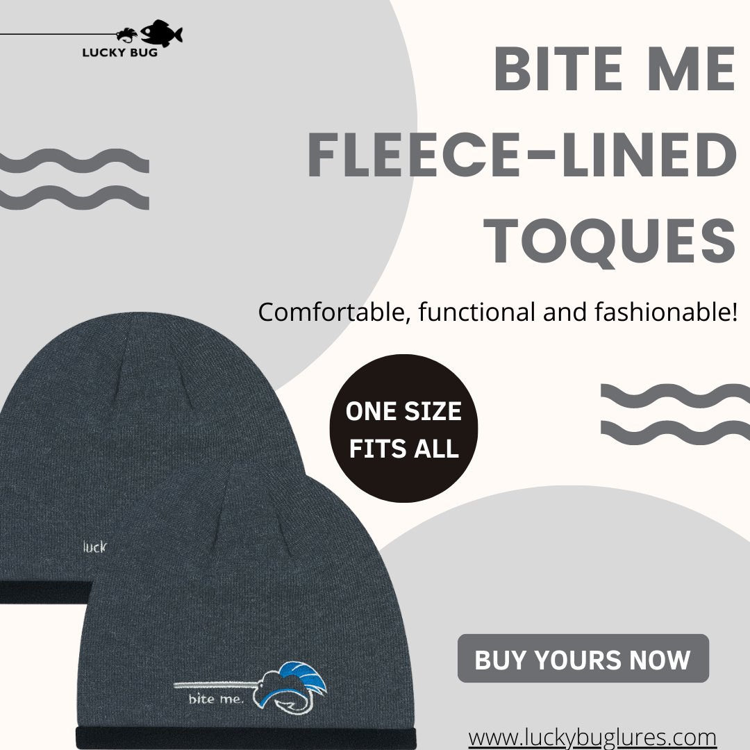 luckybuglures's tweet photo. Stay warm – and look great doing it! 

These warm &amp; cozy micro fleece lined toques are perfect and fits all! Where comfort, function &amp; fashion come together!

#LuckyBugLures #BiteMe #GetHooked #FishBeWarned #Bass #Trout #Salmon #Pike #Walleye #Fishing #Panfish #Fish #FishingGear https://t.co/lP9JatCALu