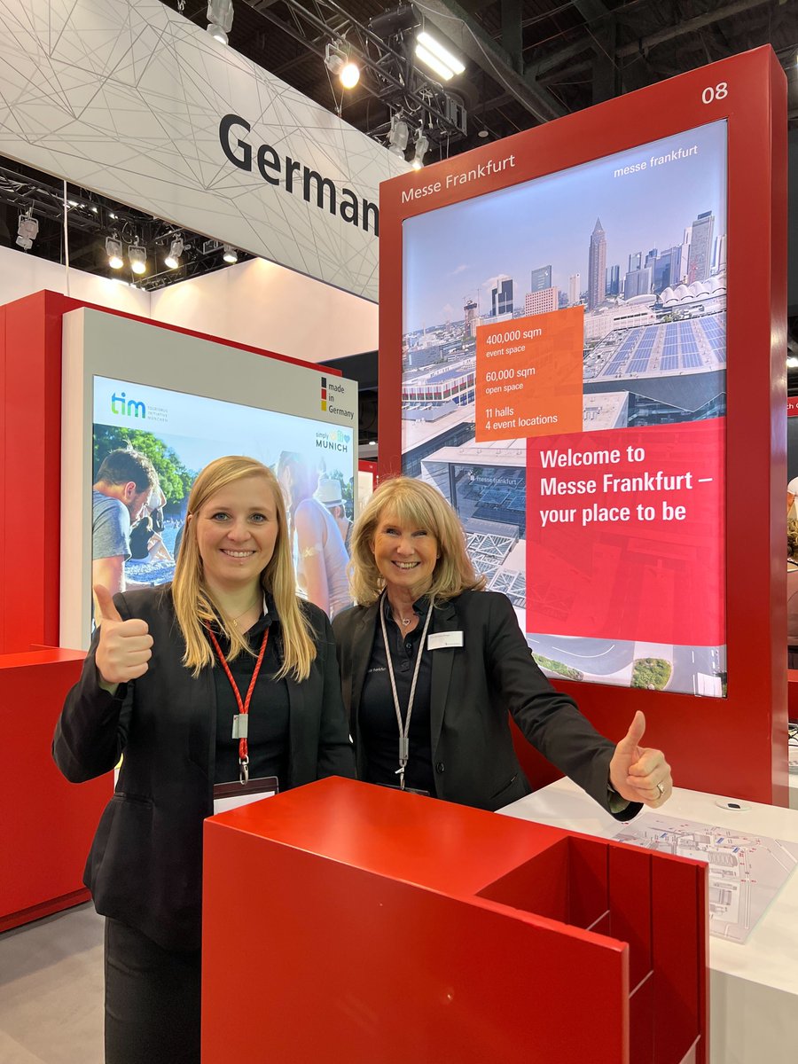 Day 2 at #IMEX23 in Las Vegas. Eva and Vivien are here to introduce you to the versatile locations of Messe Frankfurt and Sarah and Caro of the Frankfurt Convention Bureau have all news about the destination Frankfurt am Main. Meet Team #Frankfurt  at the German pavillion.