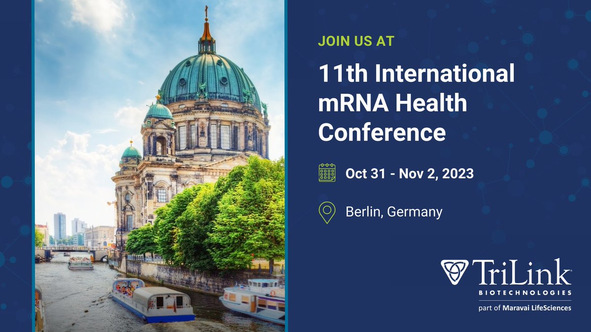 Learn more about TriLink's mRNA innovations and expertise, including our proprietary CleanCap® technology, CleanScript in vitro transcription (IVT) method optimized to reduce dsRNA, and our leading-edge analytical and QC methods at the #mRNAhealthconference in Berlin.