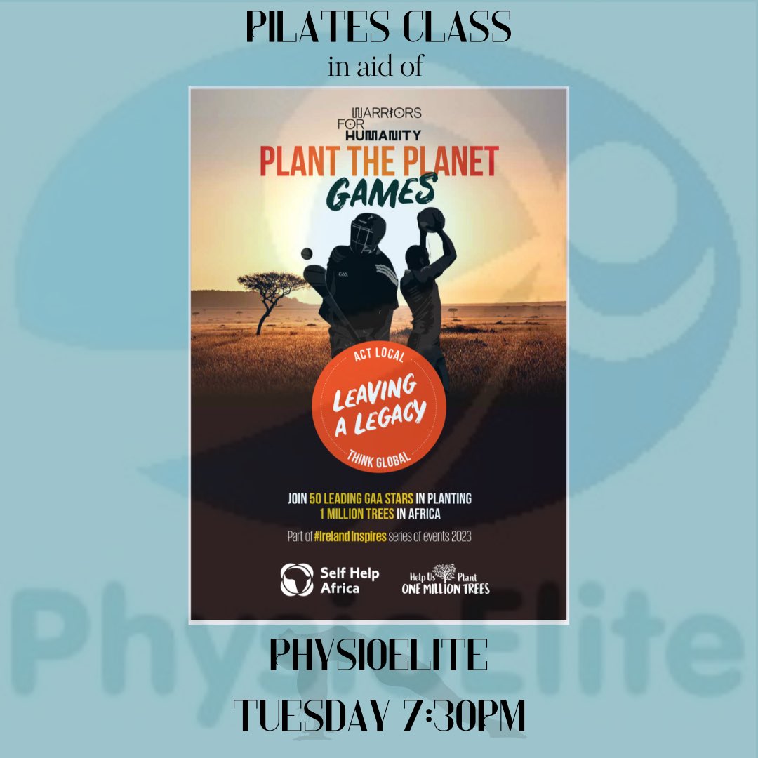 Pilates class Tuesday 24th at 7:30pm in aid of @mariacurley4 & @fionamchale and Plant the Planet Games. Booking essential so DM now! If you can’t make the class you can help the girls by donating online idonate.ie/fundraiser/Mar… See you on the mats! #pilates #selfhelpafrica