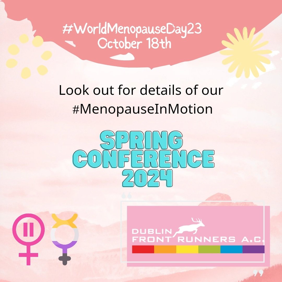 To mark #WorldMenopauseDay we are excited to flag our #menopauseinmotion Conference- Spring 2024. Plans are underway, keep an eyeout for more details! #dfrstrong #menopauseawarenessmonth #running #Menopause