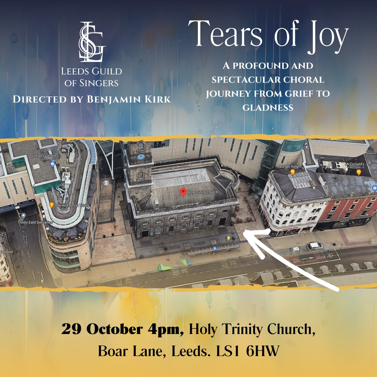 Next weekend, SUNDAY 29th October, we're performing an afternoon concert of uplifting a cappella choral music. Sacred and secular. Holy Trinity Boar Lane. #choralmusic #choralsinging #leedslife #williambyrd