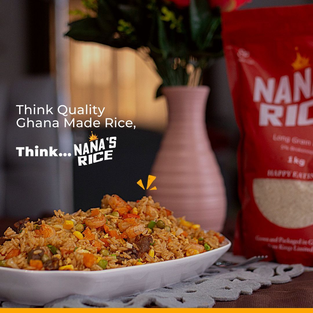 Looking for 100% delicious Ghana rice? Try Nana's Rice!

Don't miss out – grab a bag of #nanasrice today!
Call us at 0545773449/0308251167 to place your order.
#ghanarice #madeinghana #quality #nanasrice #qualityrice #ghanajollof #ricelover #goodfood