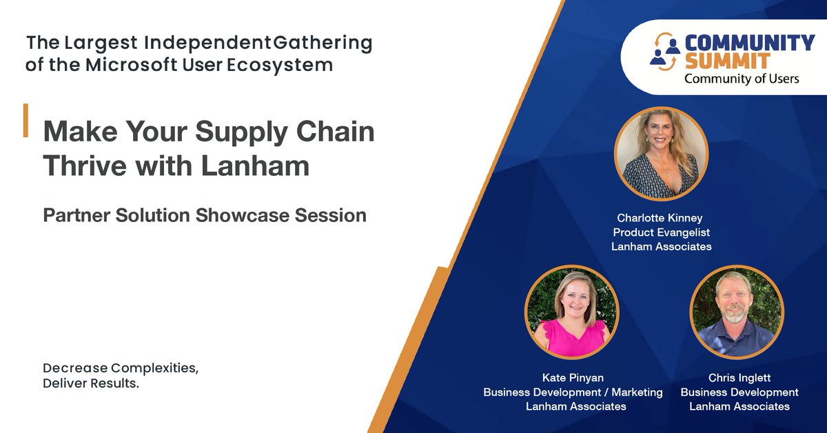 Good Morning Summiteers!!! Grab your coffee &amp; meet us at 11 am in room E22OD for "Make Your Supply Chain Thrive with Lanham" session  #MySummitNA
#Msdyn365bc
ow.ly/VOKP50PWeCp