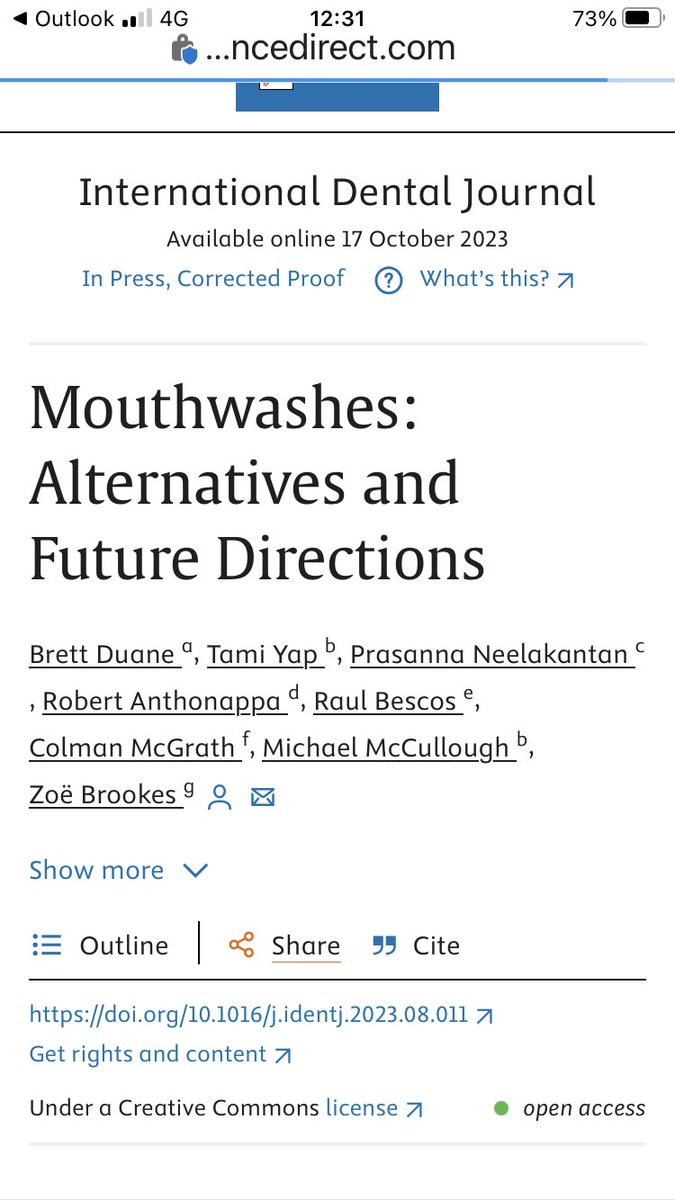 Mouthwashes: Alternatives and Future Directions, from the FDI task team on mouthwashes in oral care - also involving Plymouth Oral Microbiome Research Group sciencedirect.com/science/articl…