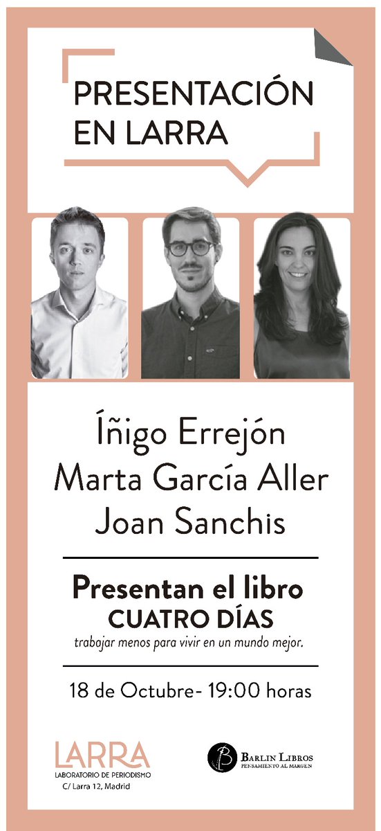 Que en nada nos vemos….!!! a las 19:00h !! <a href="/ierrejon/">Íñigo Errejón</a> , <a href="/GarciaAller/">Marta G. Aller</a> , <a href="/barlinlibros/">Barlin Libros</a>,<a href="/JoanSanchis/">Joan Sanchis (posting only in Bluesky & Mastodon)</a>,