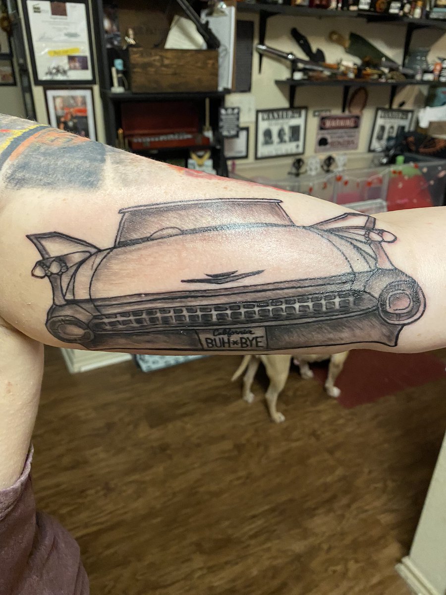 ImpalaGirl6785's tweet photo. @JulianRichings not finished yet… but the start of my fave tat yet &amp; new addition to my SPN sleeve! My fave character by the most amazing actor! Had to go big for this one and my skin was not happy so going back for more in few weeks to finish! #SPNFamily #spn #Supernatural https://t.co/kGPspQNUtT