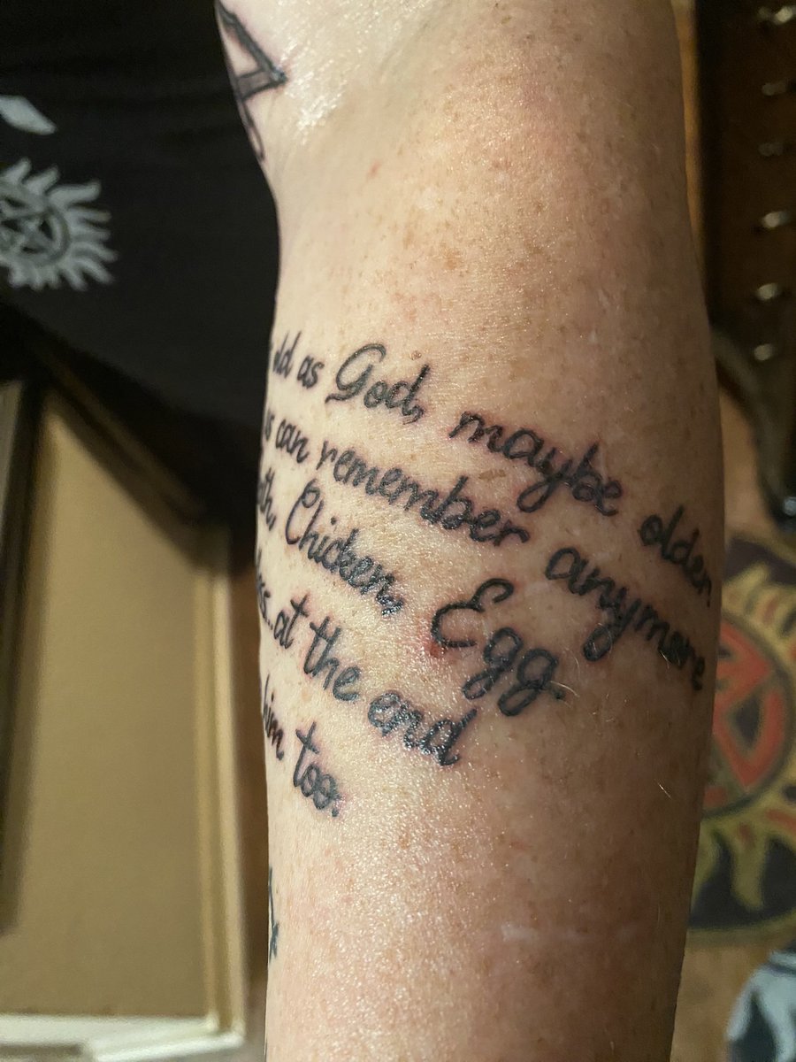 ImpalaGirl6785's tweet photo. @JulianRichings not finished yet… but the start of my fave tat yet &amp; new addition to my SPN sleeve! My fave character by the most amazing actor! Had to go big for this one and my skin was not happy so going back for more in few weeks to finish! #SPNFamily #spn #Supernatural https://t.co/kGPspQNUtT