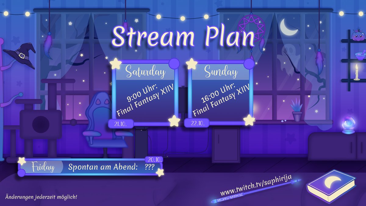 Saphirija's tweet photo. Hallöchen 💜
ich bin wieder früh dran mit meinem Streamplan für diese Woche 😆 Könnte sich evtl noch was spontan an der Uhrzeit ändern. LG Saphirija

https://t.co/xTDPnbn2md #twitchstreamer #twitchtv #twitchgaming #streamplan #FinalFantasyXIV #twitch https://t.co/QebrW56UDP