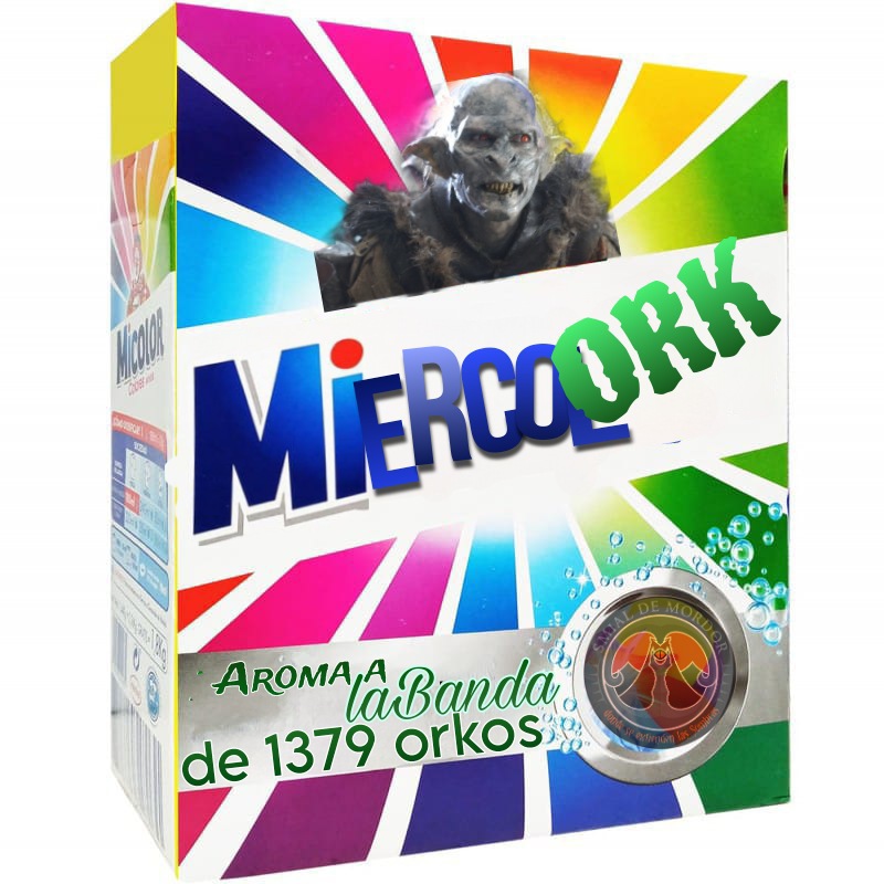 SmialMordor's tweet photo. ¡ MARÁ SINYË, Hermanorks!
Hoy en la #Orkotienda 
#MiercolOrk el detergente que no lava.
Hecho con el sudor de  laBanda de #1379 orcos.

Porque en #Mordor nos costeamos la pernocta.
#OrkWeek
#SmialSte
#SmialMordor
#ESDLA
#LOTR
#Tolkien
#OneRingToRuleThemAll
#SmellsLikeOrkSpirit https://t.co/5se0sedaDq