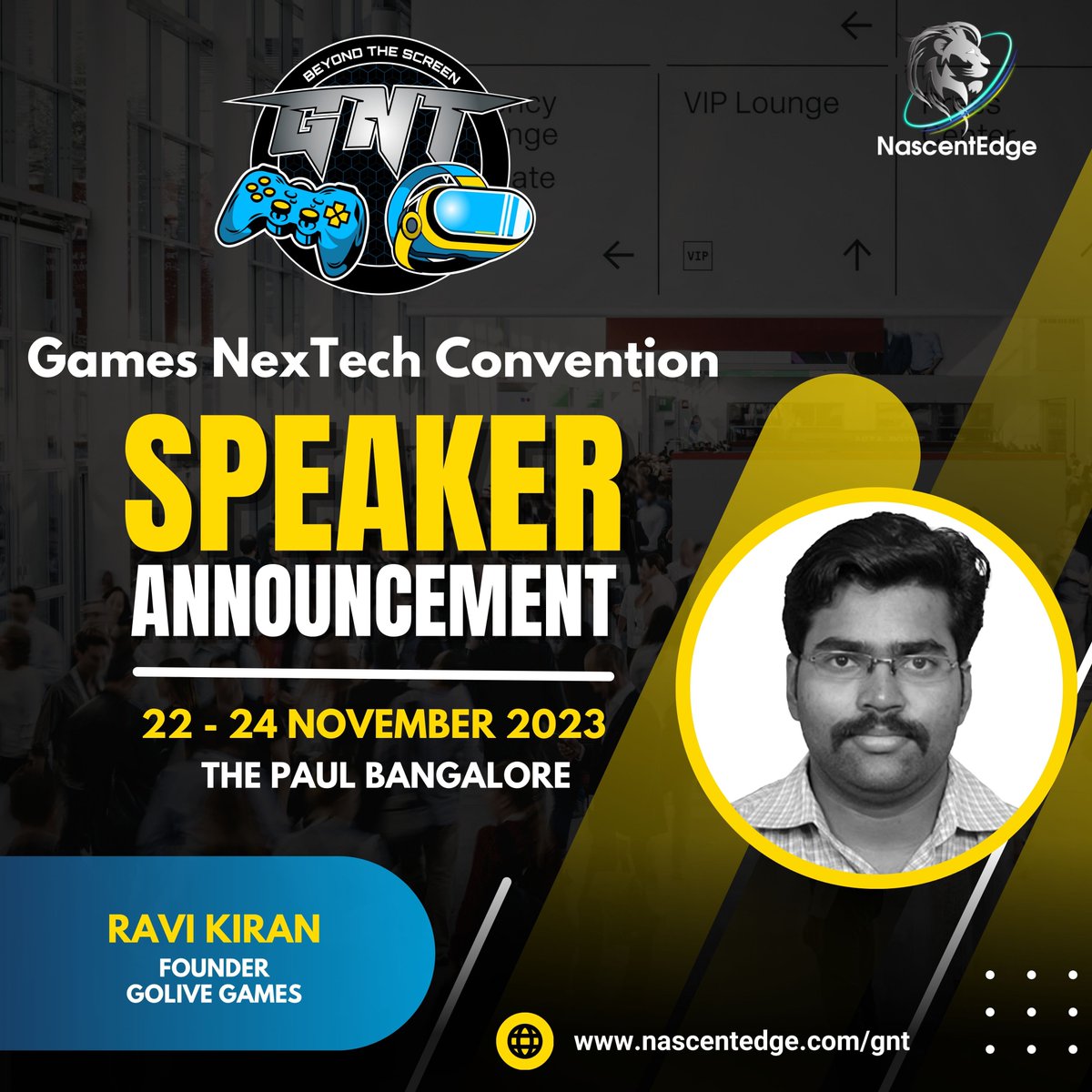 Event Evolution in Progress! 📷
We're Thrilled to Share That Ravi Kiran, Founder and CEO at GOLIVE Games. 
For more details, visit:lnkd.in/dGu3YDxz
📷 Date: 22nd - 24th November 2023
📷 Venue: Bengaluru, India
#gamesindustry #gamescom #gamescom2023 #gamedevelopment