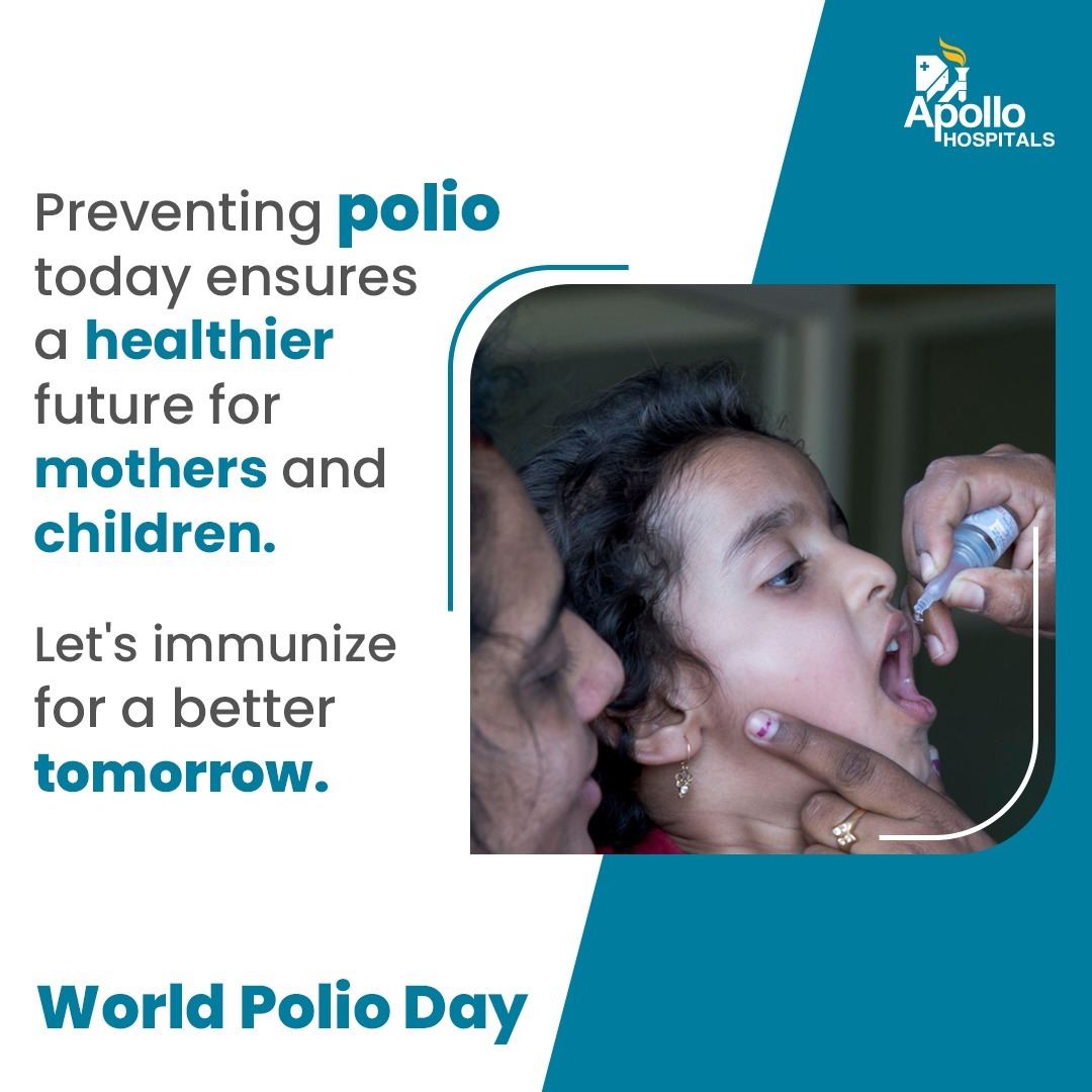 #WorldPolioDay is a vital reminder that preventing polio today secures a healthier future for mothers and children worldwide. Join us in the global mission to immunize for a better future. #PolioDay #Polio #Healthcare #ApolloHospitals #ApolloBilaspur