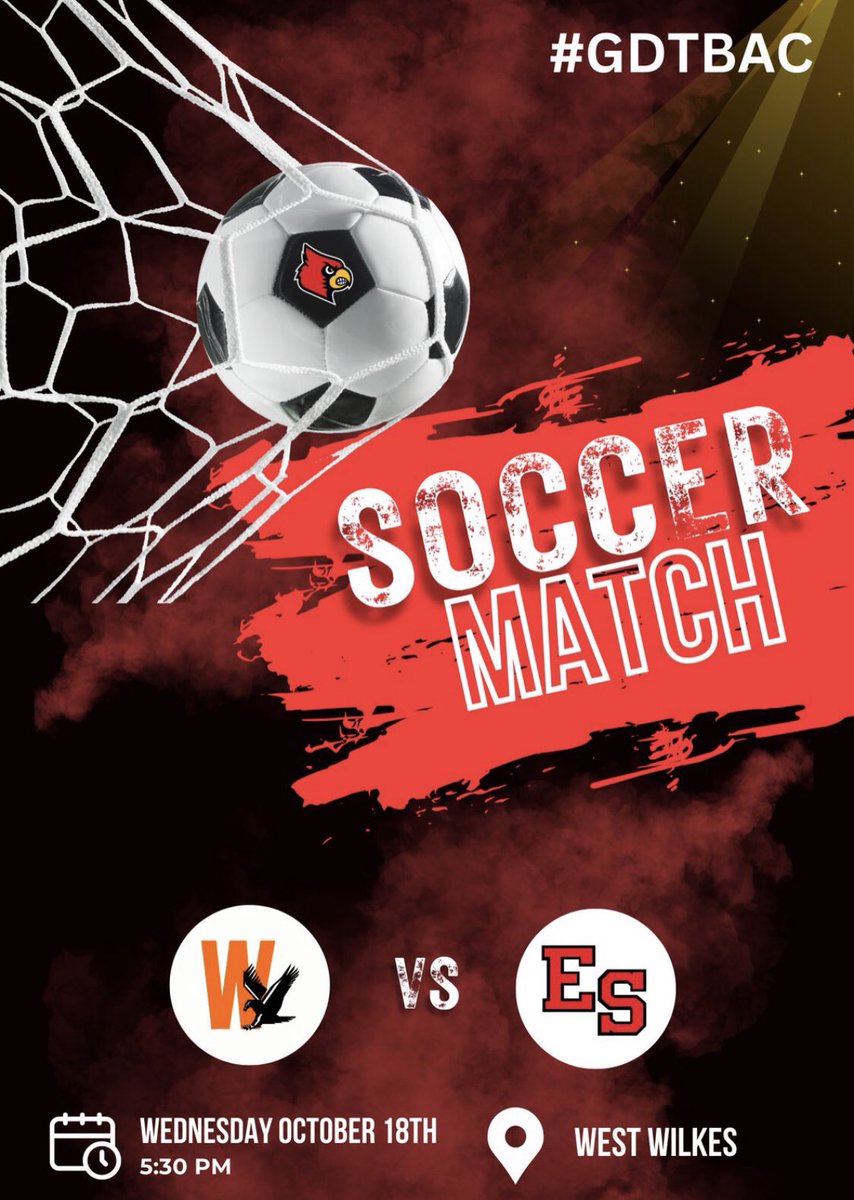 SoccerESHS's tweet photo. Come out tonight as we take on West Wilkes in Millers Creek! Kickoff is set for 5:30. Turn out, and turn up! https://t.co/DiobZzX1tI