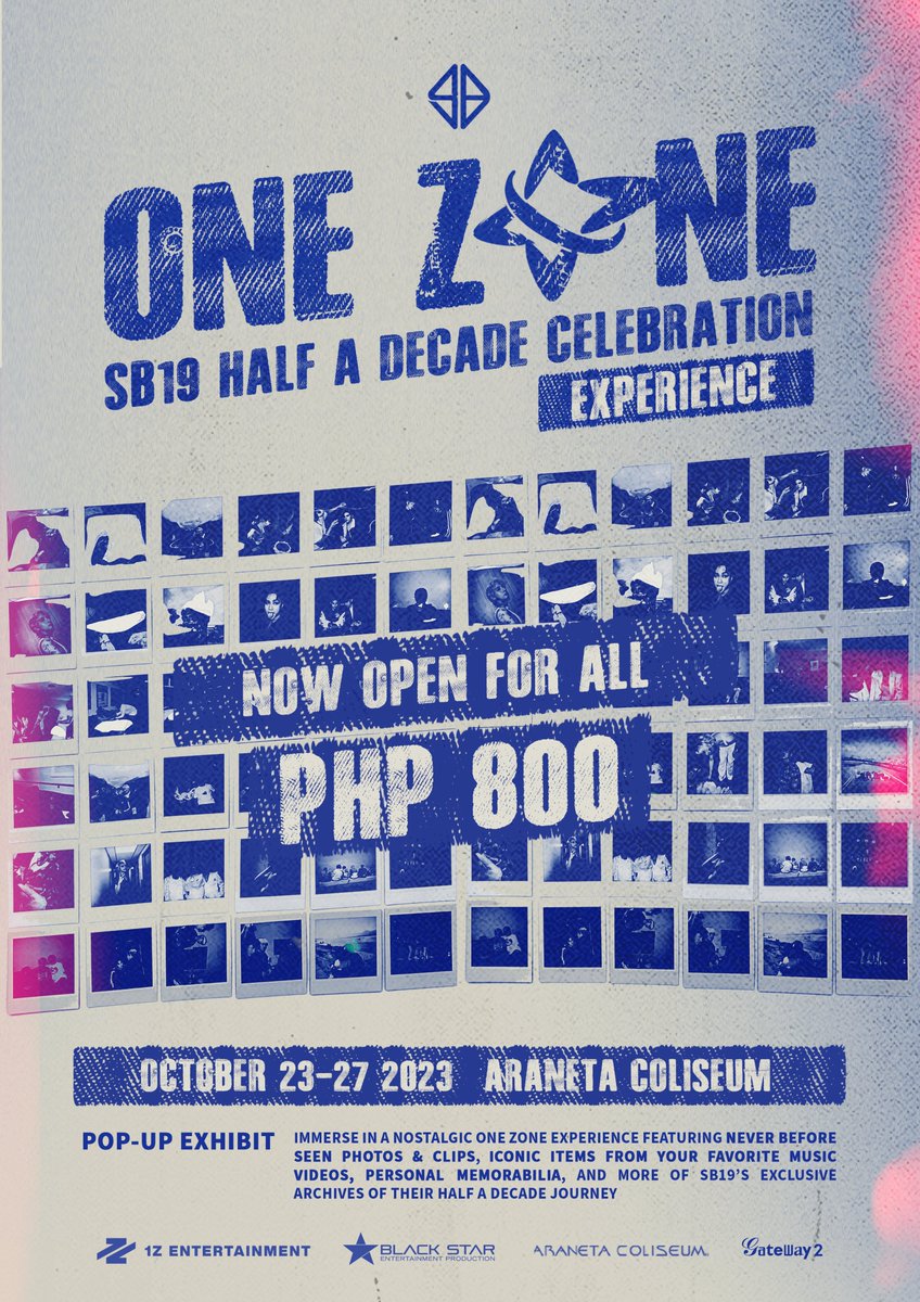 🔹ONE ZONE [SB19 HALF A DECADE CELEBRATION] EXPERIENCE

📢 Booking is now open to everyone from October 18 (8PM) until all slots are consumed. Don't miss out on this unforgettable celebration! Visit 1zmerch.com to secure your slot.

#SB19 #ONEZONE #SB19ONEZONE