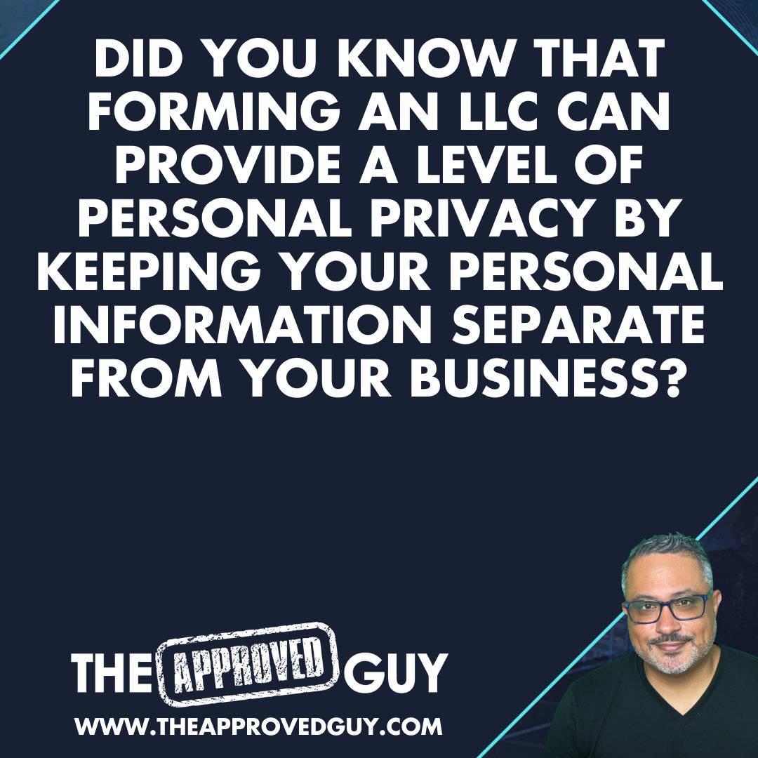 the_approvedguy's tweet photo. Did you know that forming and LLC can provide a level of personal privacy by keeping your personal information seperate from your business?

Learn more: https://t.co/33XAfcOwqv

#assetprotection #cashflowstacking #theapprovedguy https://t.co/eiqqWabgoq