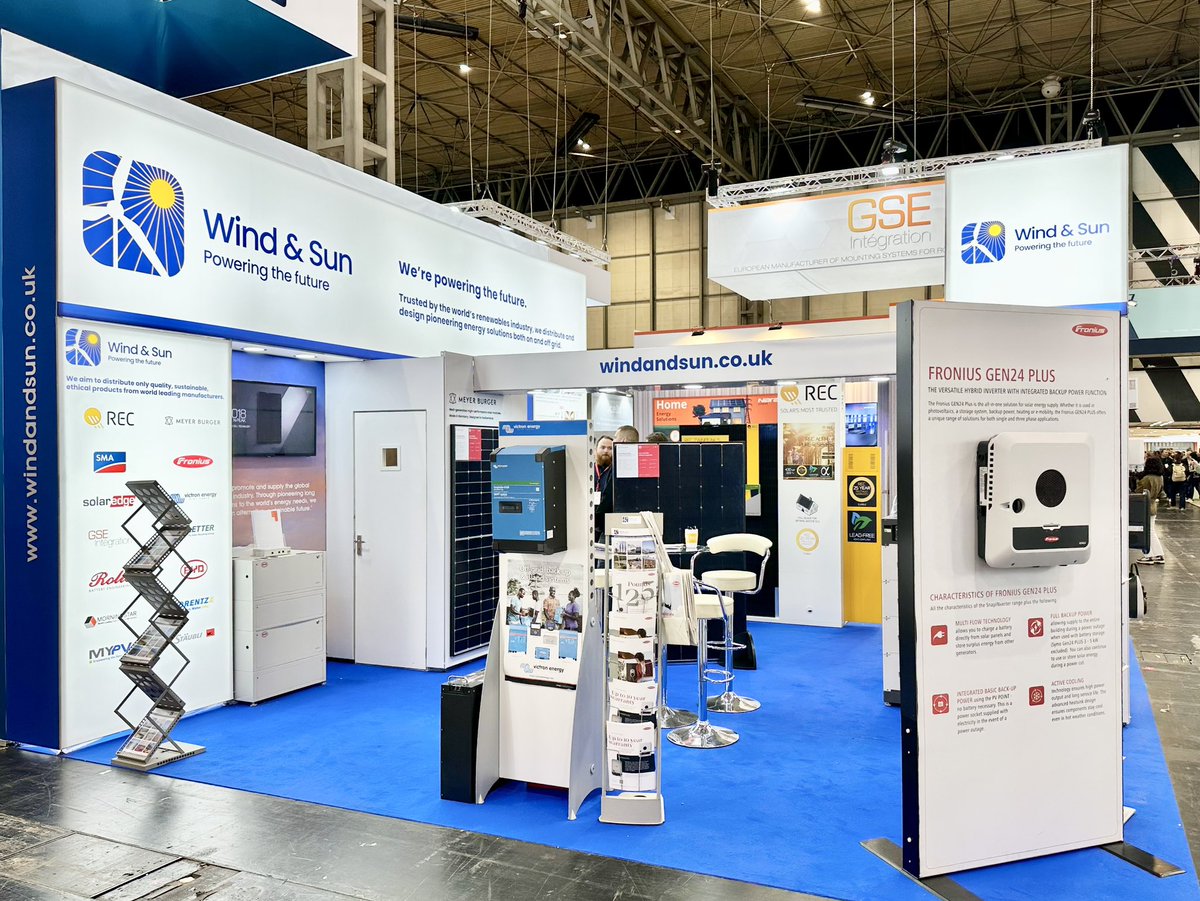 We’re at Solar &amp; Storage Live 2023! Visit us on stand D4 to see some great new products and say hello to the Wind &amp; Sun team.

#solarstoragelive #SolarEnergy #SolarPower #RenewableEnergy #SolarPV #CleanEnergy