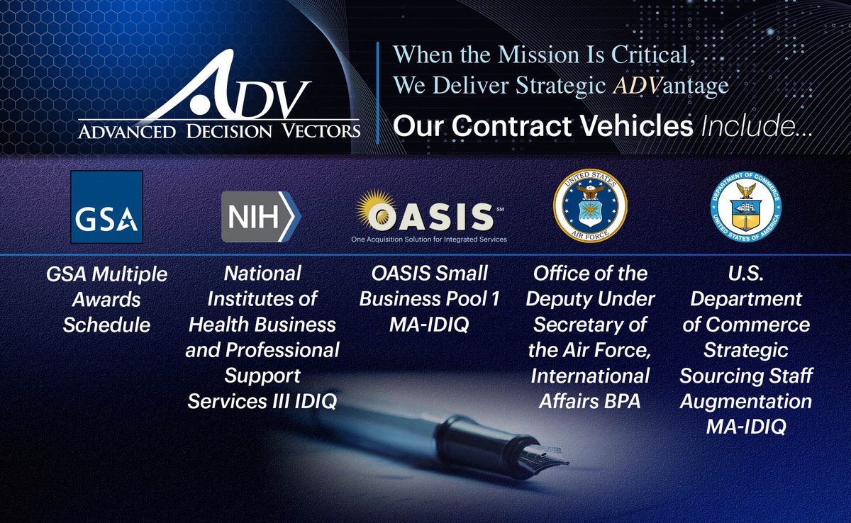vectors_llc's tweet photo. We make it easy for you to do business with us through five contract vehicles. Visit our website to learn how your organization can drive with us on the road to success. #ADV #ManagementConsultants #EasyAccess #Federal #DOD https://t.co/8BbW3n3RXb https://t.co/XpwzDQiMFn