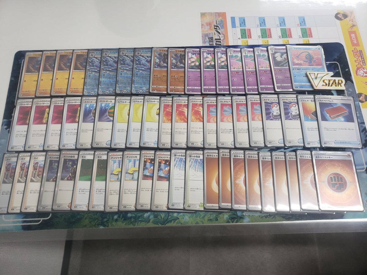 トレコレジムバ
デッキ　リファインガブ

アルセウスマスカーニャ🙆‍♂️
サーフゴー🙆‍♂️
ゾロアークバレット🙆‍♂️
アルセウスリザードン🙆‍♂️

ガブで優勝、テラキオンが強かった