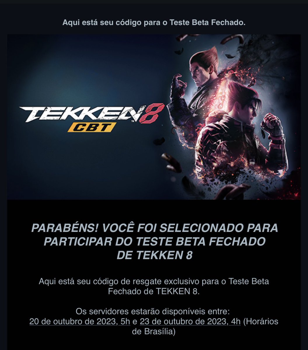 Ton_Dracarys's tweet photo. I was selected to play Tekken 8 closed Beta 😍
Thank you @BandaiNamcoUS @BandaiNamcoBR and let’s get ready for the next battle 💪🏻
#Tekken8 #BetaFechado #ClosedBeta #Playstation5 #PS5 https://t.co/hyYwFTfKCK