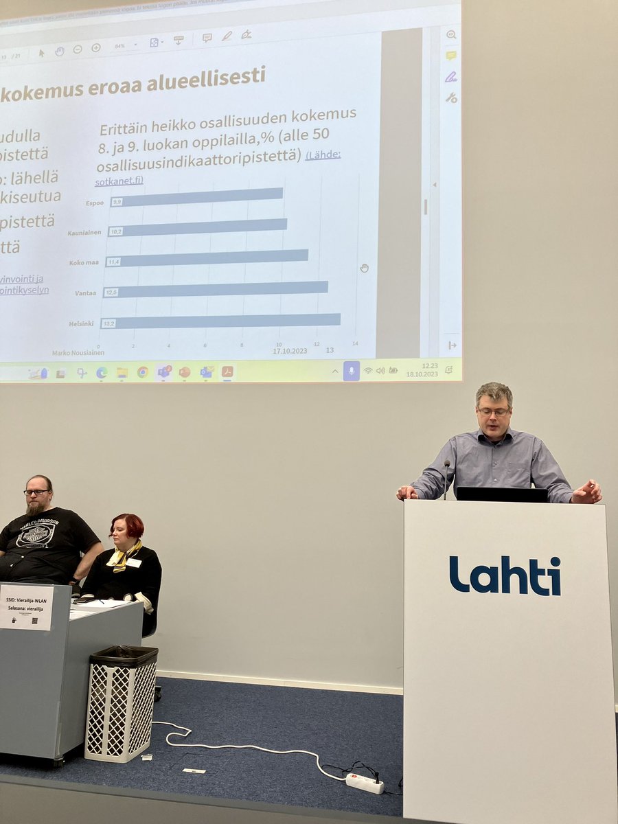 Päijät-Hämeen sosiaali- ja terveysfoorumissa puhetta osattomuudesta osallisuuteen. Osallisuuden kokemuksesta ja merkityksestä tutkimuksen näkökulmasta kertomassa erikoistutkija <a href="/Dr_nousiain/">Marko Nousiainen</a> . Kuulutko yhteisöön? Vahvistaako se hyvinvointiasi ja osallisuuttasi? #phsotefoorumi2023