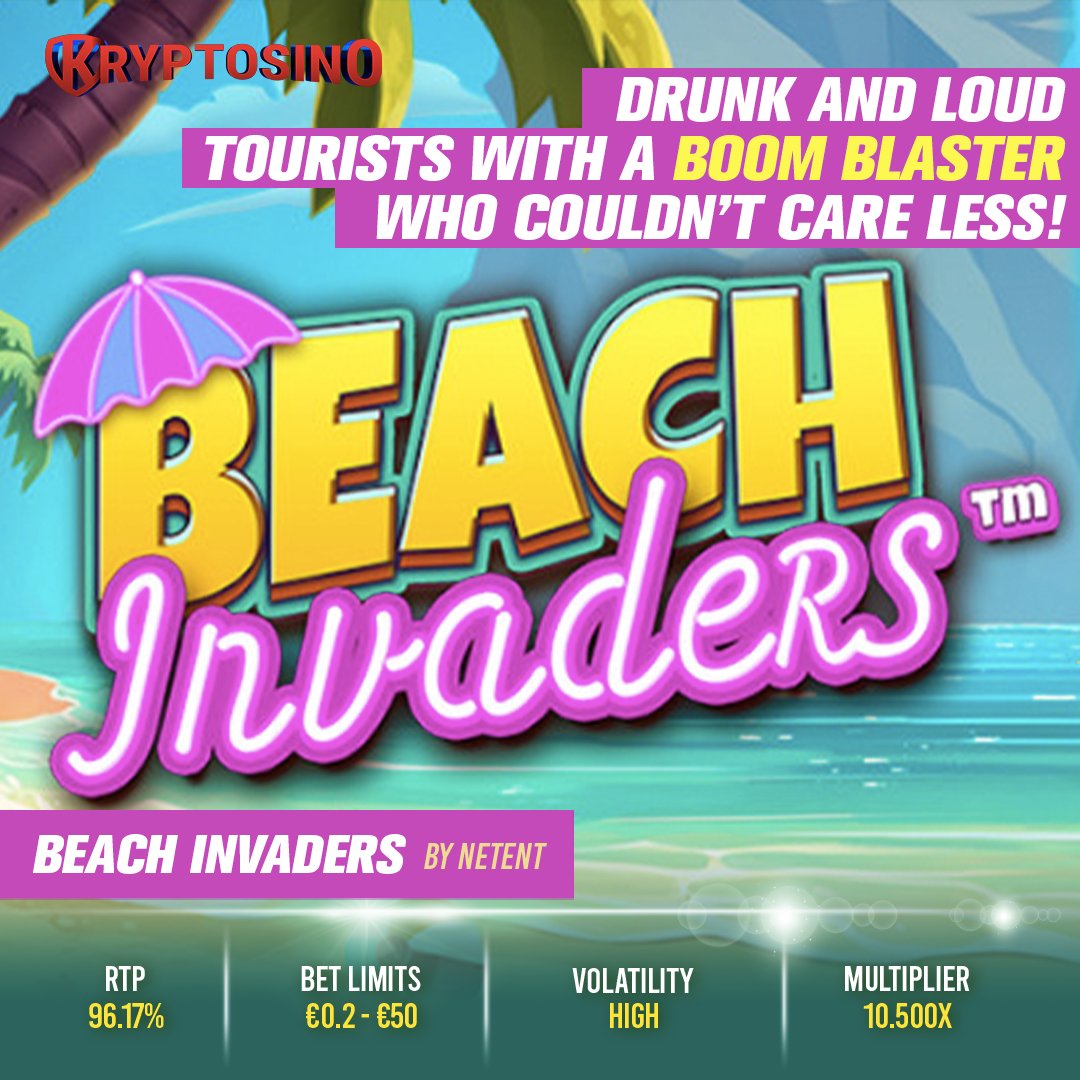 kryptosino's tweet photo. The top-tier Beach Invaders RTP of 96.17 % is a bit above the industry average and max win of 10,500x your stake 👉 https://t.co/2yyG9DGPl9

#slots#slotsgames#bigwin#casino#hugewin#crypto#cryptogambling#onlinecasino#cryptocurrency#livecasino#roulette# https://t.co/vJpQ5QNBdZ
