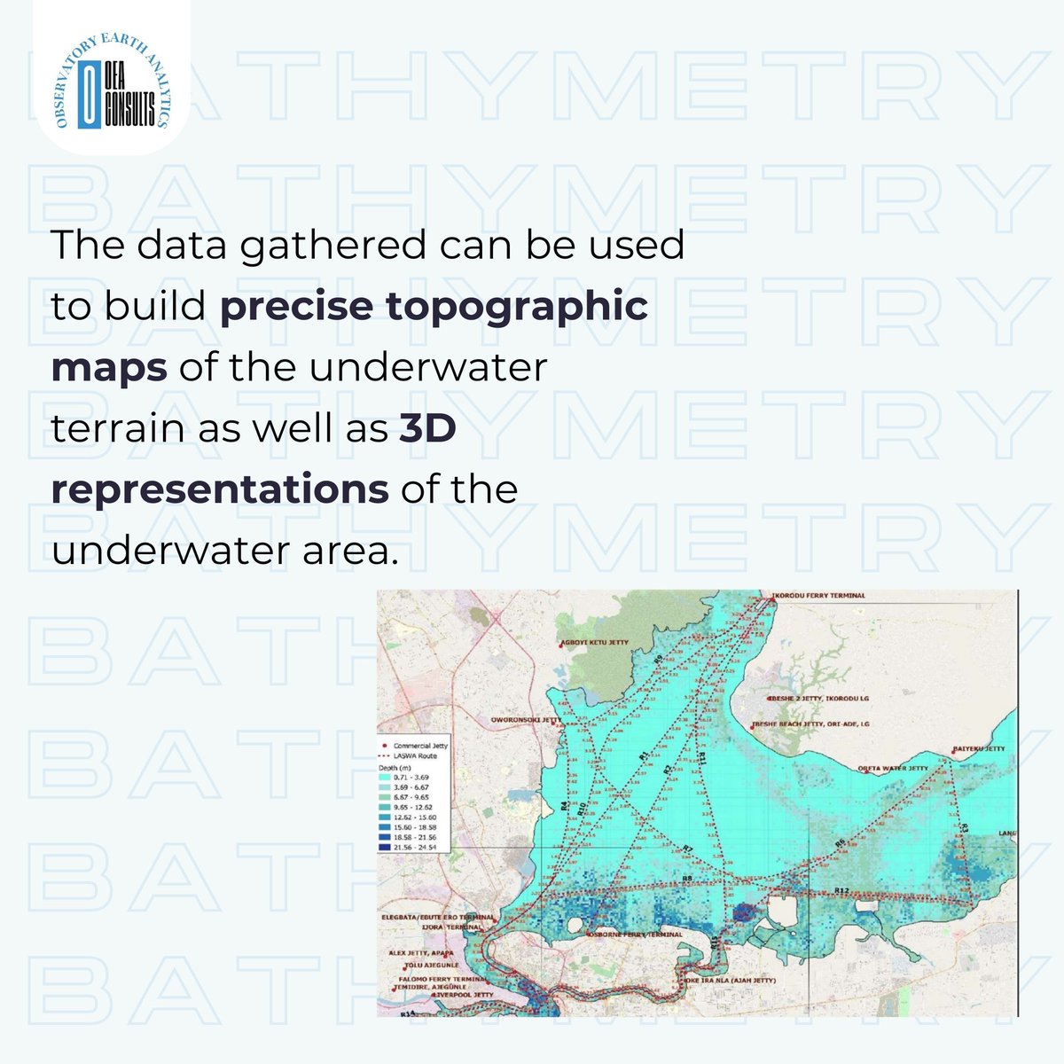 ConsultsOea's tweet image. At OEA Consults, we combine our high-caliber equipment with years of experience to conduct surveys.
Contact us today or visit our website; oeaconsults.com 

#gischat #GIS #bathymetry #bathymetricsurvey #DidYouKnow #mapping