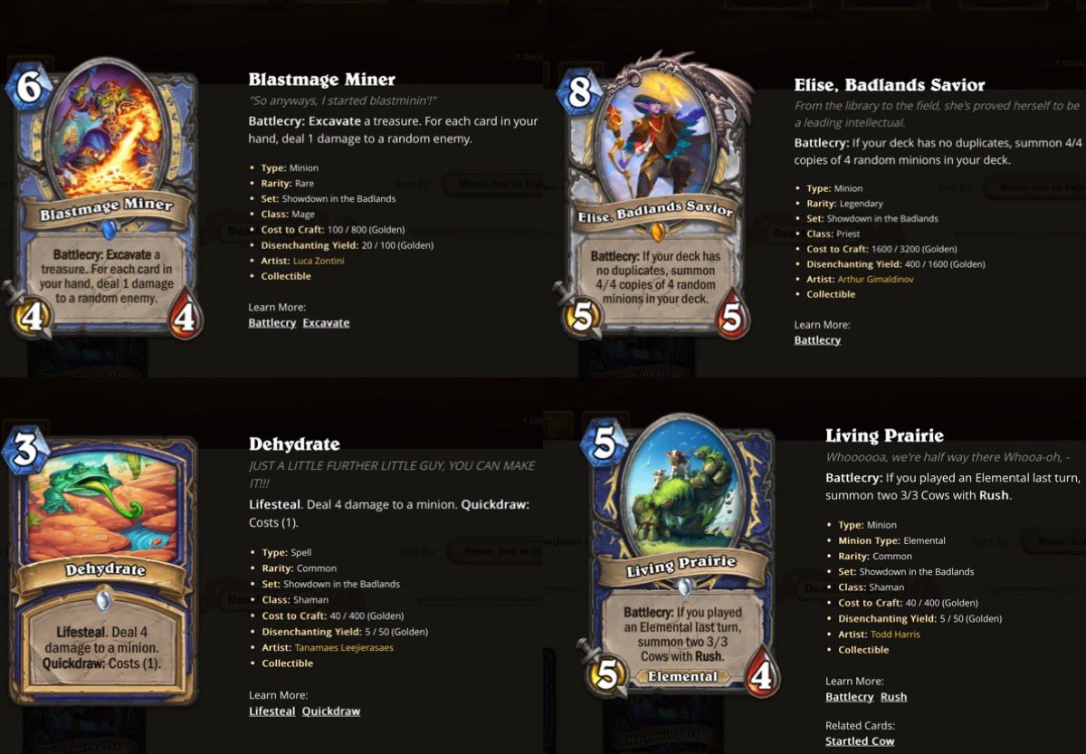 Showdown in the Badlands Expansion Card Reveal Schedule - Reveal Season  Starts October 19 - We Got Another Card Reveal! - Hearthstone Top Decks