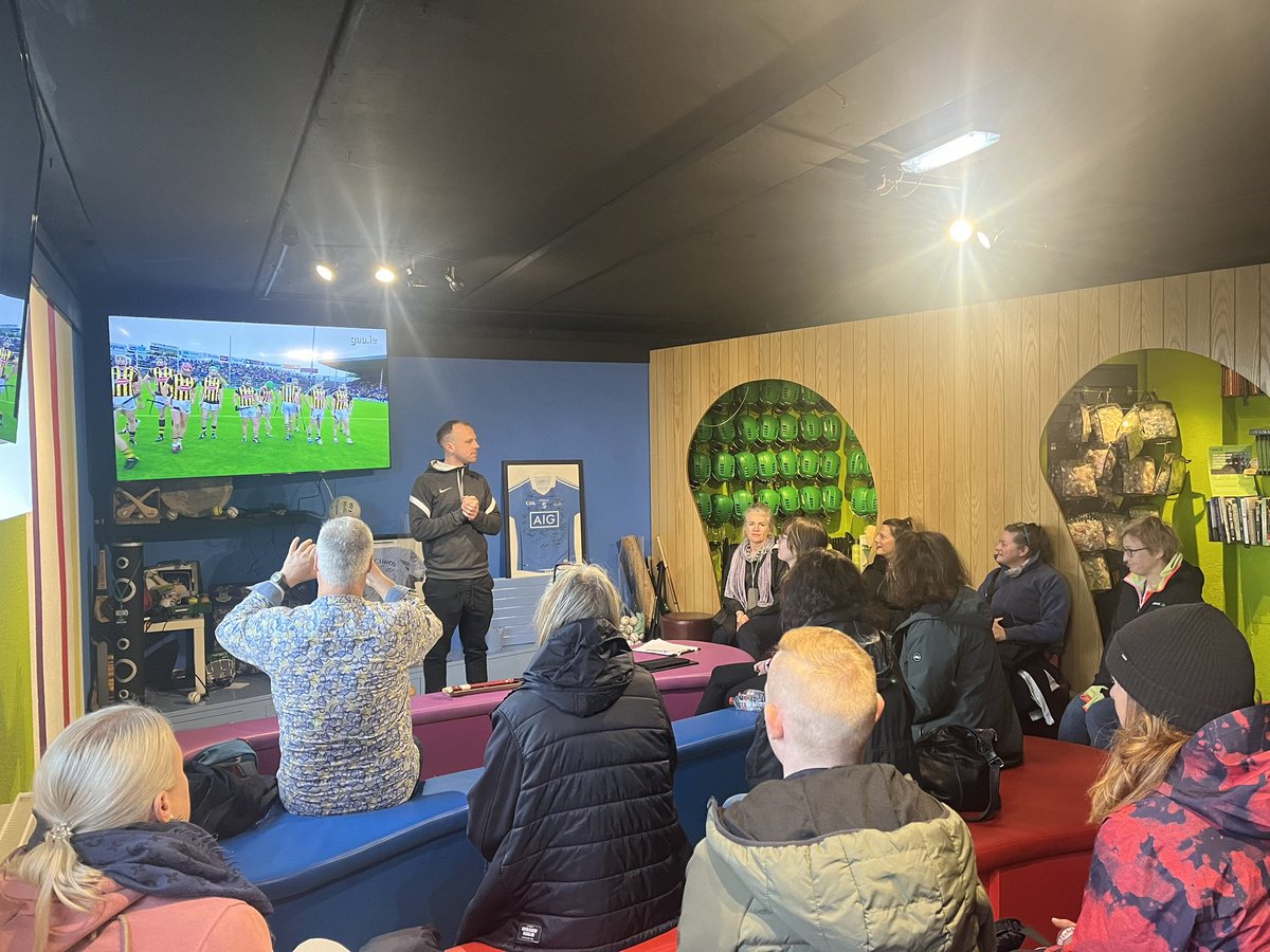 PeteMcx's tweet photo. Super time this morning with the team out in @expgaelicgames. It was great to showcase our national sports to the visiting #DRV group in from Germany. #DRVIrland23 #FailteIreland https://t.co/ELG4lkbxZN