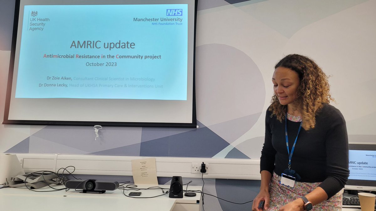 Wonderful hearing <a href="/MicroZoie/">Zoie</a> give an overview of the laboratory processing for the #AMRIC study. The <a href="/LabMedicineMFT/">Lab Medicine MFT</a> team <a href="/AdamHawker6/">Adam Hawker</a> <a href="/microbymolliej/">Mollie 🧫🔬👩‍🔬</a> and so many others have worked so hard processing thousands of samples. <a href="/SMHopkins/">Susan Hopkins</a>