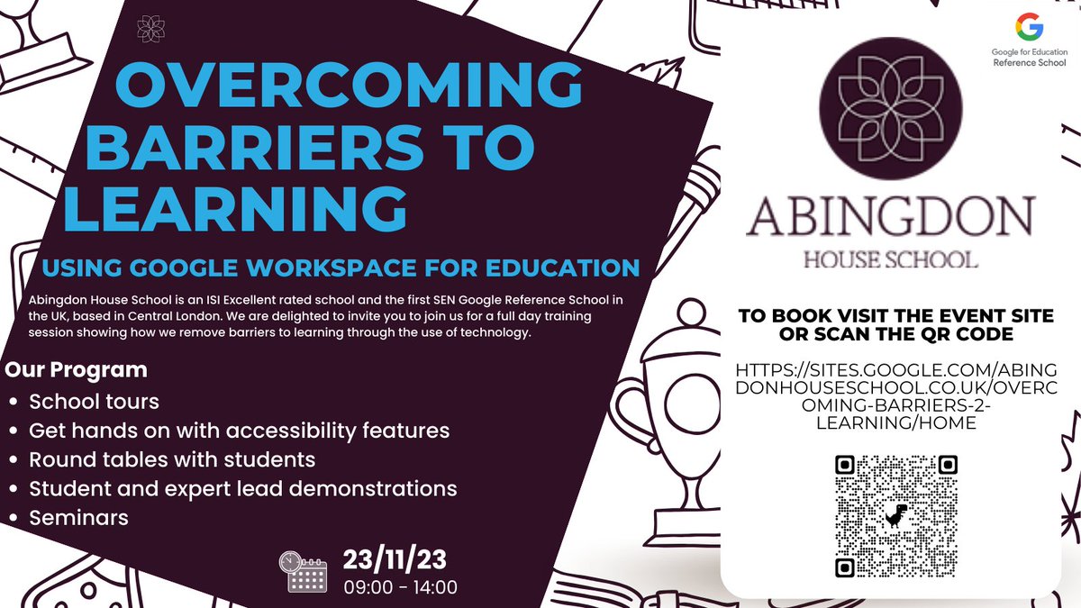 Join us at Abingdon House School in London for an enlightening educational event! Learn how to overcome barriers to learning with Google Workspace for Education. Don't miss this opportunity. Register now! #EdTech #GoogleEdu #LondonEvents #AbingdonHouseSchool