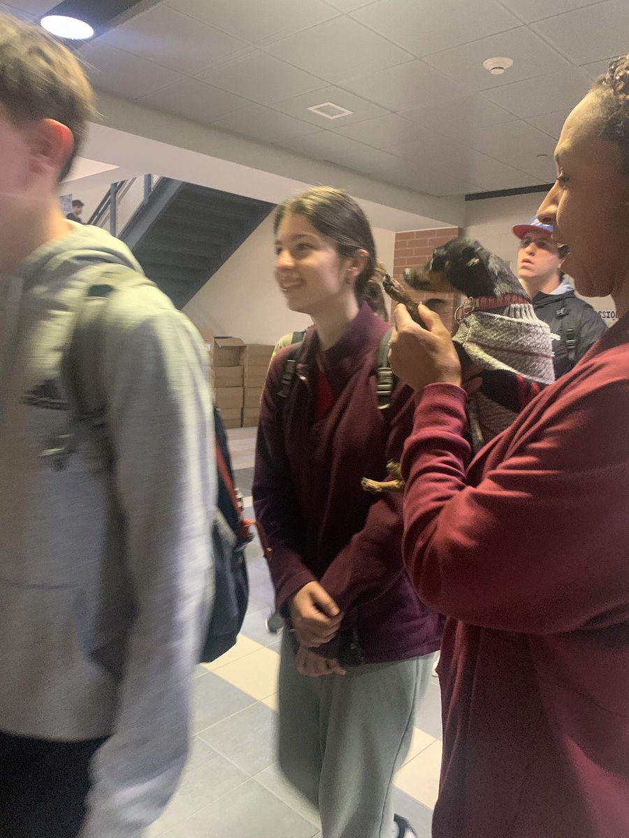 Kstcoeur's tweet photo. Good luck to our students taking  by the PSAT’s today! Bam gave out some good luck high fives to start the day. #ClockerPride https://t.co/2i9eLz7SDu