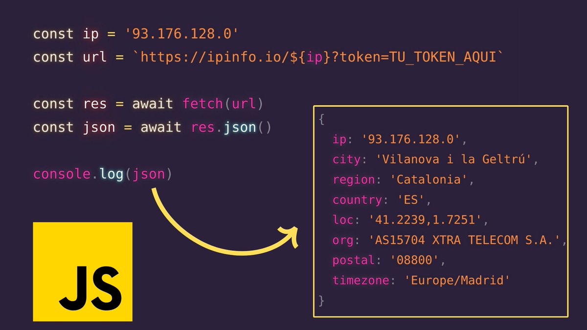 midudev's tweet image. API gratuita para saber la localización de una IP.
50.000 peticiones gratis al mes.

Funciona en JavaScript, Python y cualquier lenguaje.

→ ipinfo.io