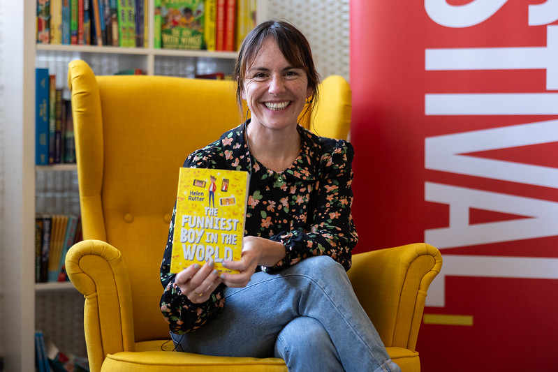 'Don’t say no to your ideas, just make your stories more dramatic.’😮 What a hilariously funny event with Helen Rutter!👏 We loved having her at the festival! Helen showed us how to create our own character names and how to make them as funny as possible! @HelenRutterUK