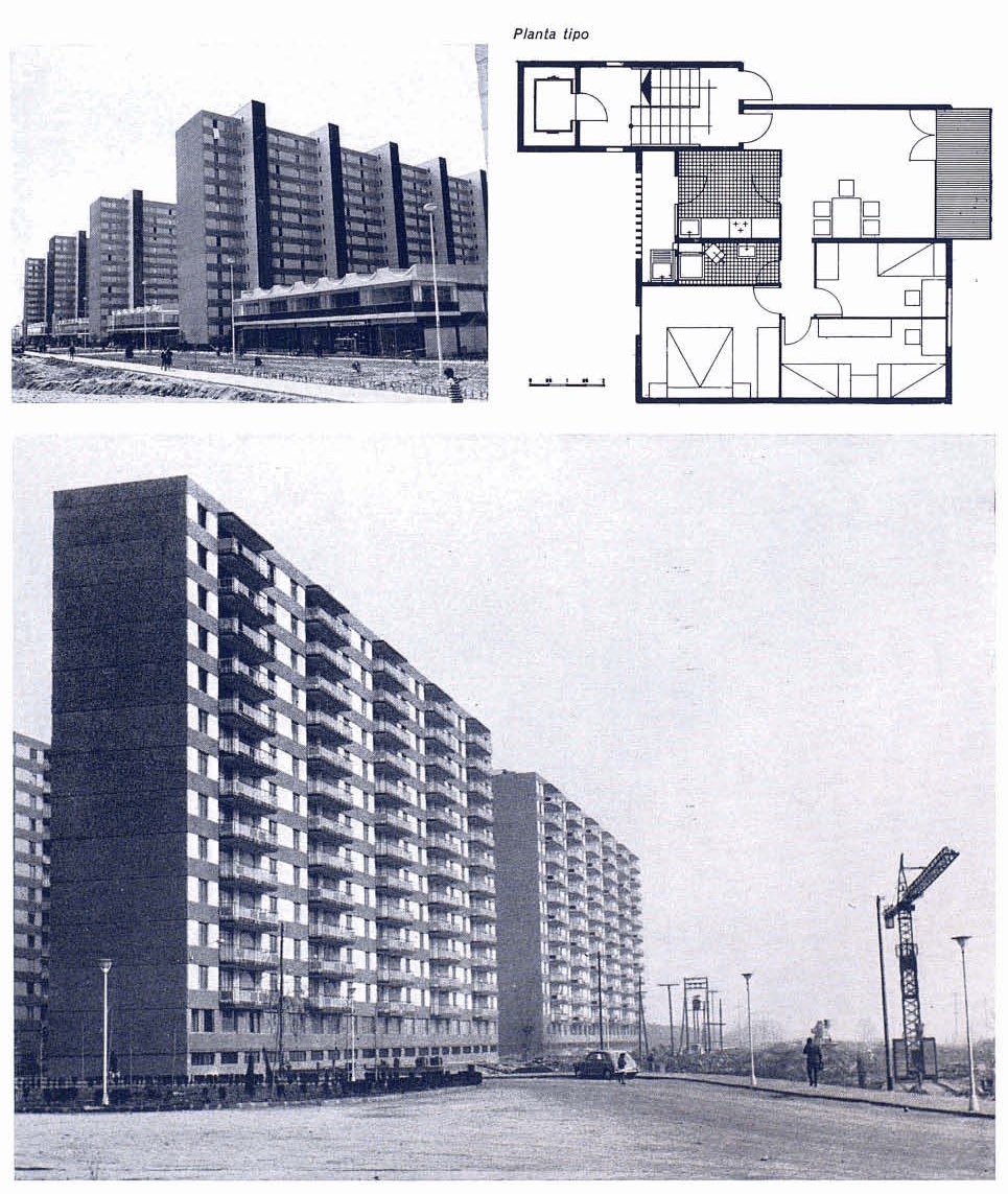 #Taldiacomavui de 1965 s'inaugurà el primer bloc d'habitatges de Bellvitge: 140 pisos de lloguer per 672 pessetes al mes (4 euros). Des de l'estiu anterior ja hi havien començat a arribar veïns, quan el bloc encara no tenia llum i hi havia constants talls d'aigua.
