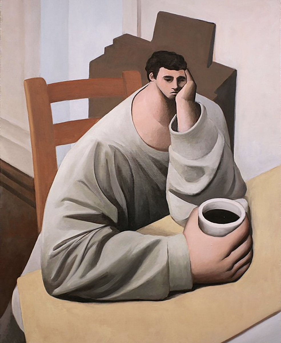 #Melancholy 

#Oilonlinen, #TonyToscani, 2018

'I exaggerate the figure’s proportions to symbolise our own pensive burdens + the effect that it has on us.'

#art #artist #coffee #contemporaryart #contemporaryartist #artworld #kunst #künstler #peinture #painter #paintingoftheday