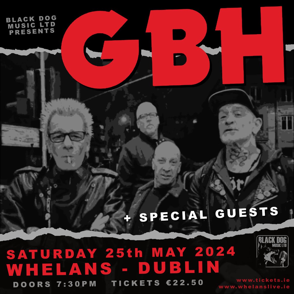 THIS SATURDAY: Punk legends GBH will play Whelan's, Dublin - 25th May. whelanslive.com/event/g-b-h/ @gbhuk