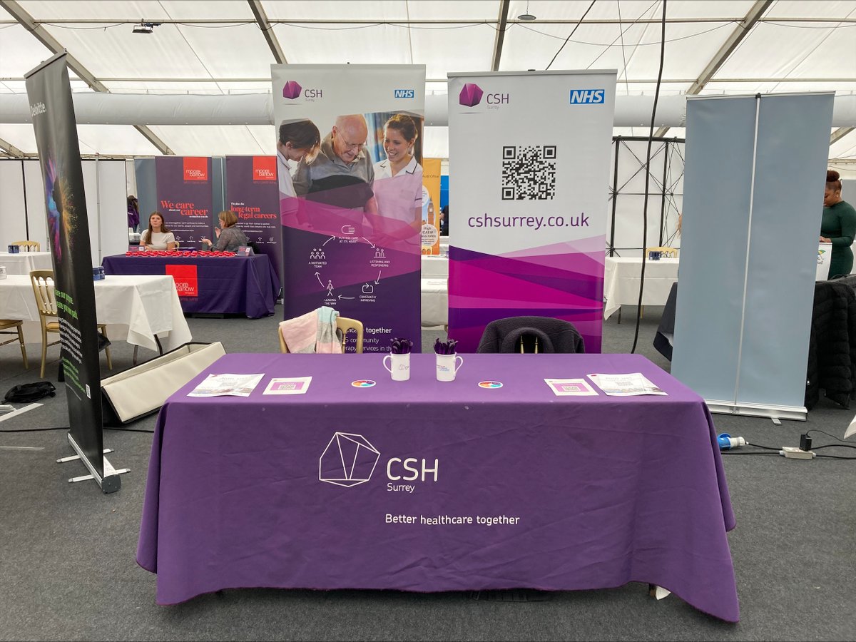 We're taking part in a jobs fair @careerssurrey @UniOfSurrey today. Look out for our stand and come and say hello to find out more about the careers and apprenticeships we have on offer. #nhscareers #apprenticeships