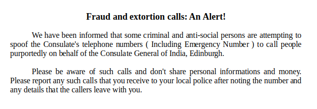 Fraud and extortion calls: An Alert!