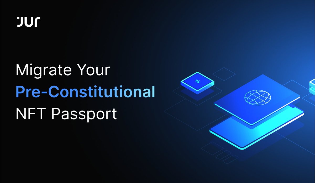 📣 Exciting News: You can now migrate your Pre-Constitutional NFT Passport and badges to $JUR Society 🚀

Make sure you have your MetaMask and Substrate wallets ready for authentication. Visit citizenship.jur.io to get started 💪

Watch the tutorial: youtu.be/zVqFiXT4S70