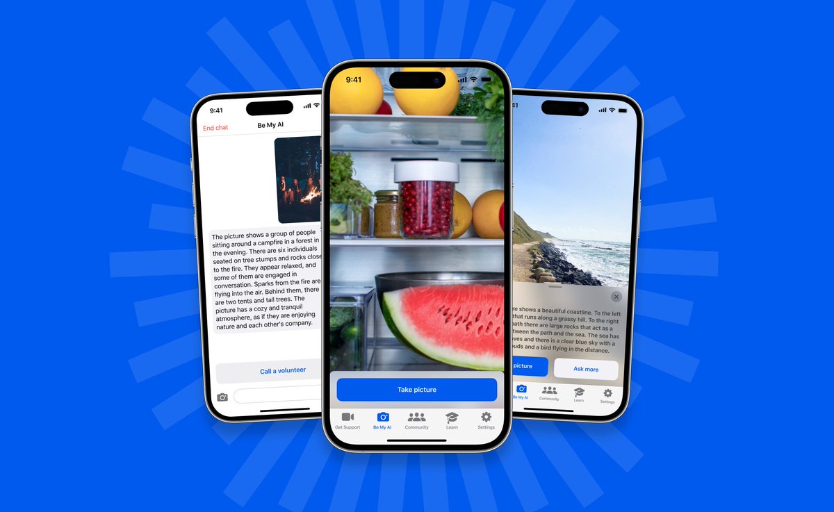 BeMyEyes's tweet photo. WOW - We just hit one million chats in Be My AI! 🥳

We are thrilled to announce that, two weeks after its official release, you have already experimented with Be My AI over 1,000,000 times, and your feedback has been phenomenal! 🤯 https://t.co/jalqsu2tnL