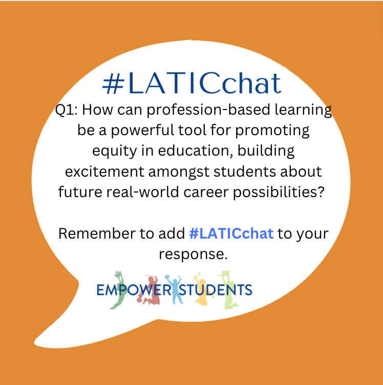 IDECorp's tweet image. Question #1 is up and live!!!! #LATICchat #edchat #PBL #PBLChat