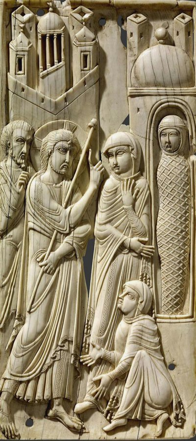 The Raising of Lazarus Venetian Byzantine Ivory Panel, ca. 900 - 1100