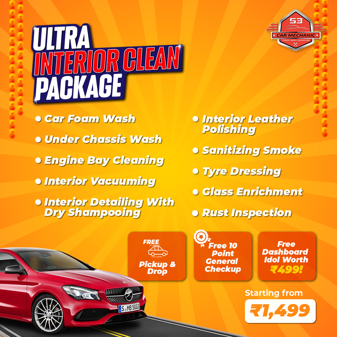 Fall In Love With Your Car, All Over Again This #AyudhaPooja With Our 'Ultra Interior Clean Package', starting from just INR 1,499/-

Book now! Call or WhatsApp at 8270599599/ 8270599515.

#CarMechanic #ExpertCarService #CarService #AyudhaPoojaSpecial #CarWash #CarWashChennai