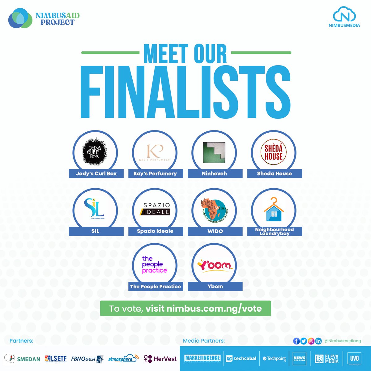 NimbusMediaNG's tweet photo. MEET THE NIMBUS AID PROJECT 2023 FINALISTS โจโจโจ
Congratulations and thank you to everyone who participated by sending in their entry. ๐๐พ๐๐พ
#NimbusmediaLimited #NAP2023 #NimbusAidProject #NimbusAidProject2023 #womenempowerment #womenledbusiness #smes https://t.co/dWbBa5U3td