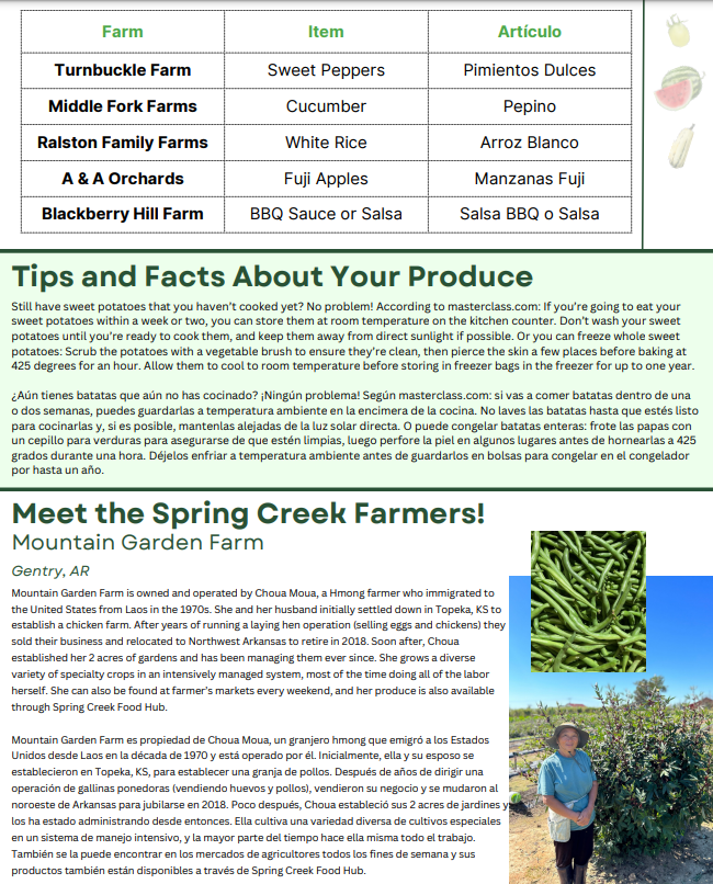 Have you heard about our Fresh Local Produce Bags? Take a look at what is in the bags this week! Ask us how to enroll in the program!