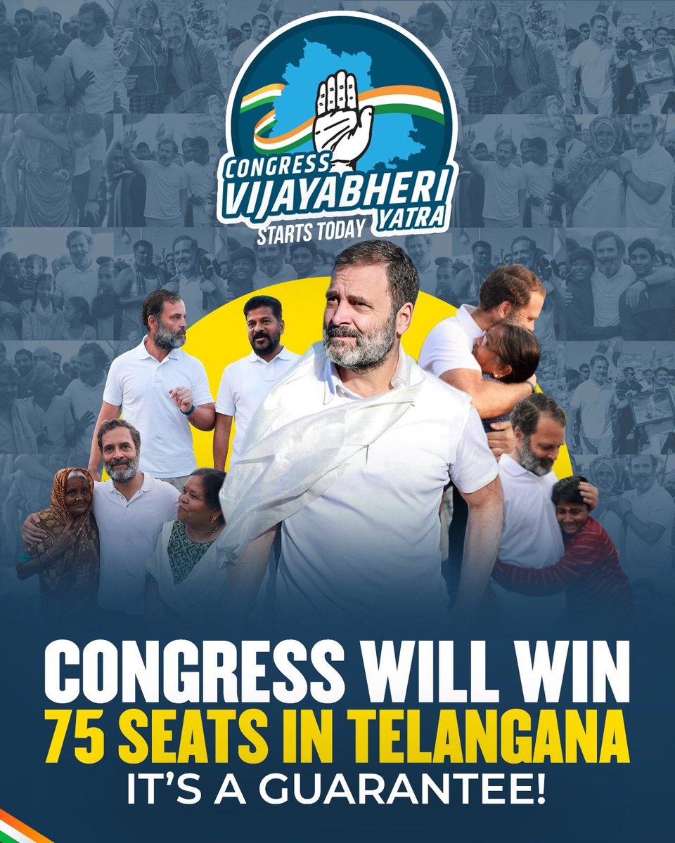 CongressTask's tweet photo. End of BRS begun 🔥🔥

 #CongressVijayabheriYatra https://t.co/bVoFPr7GmH