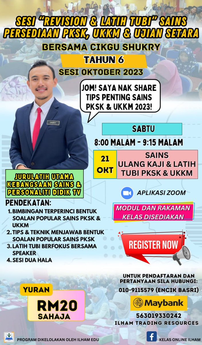 SalinaPro's tweet photo. Jom sertai Sesi Bengkel "EXTENDED" Matematik Persediaan PKSK, UKKM &amp; Ujian Setara &amp; Kelas Sains Persediaan PKSK, UKKM &amp; Ujian Setara bersama dua Ikon Cikgu Matematik &amp; Sains. Cikgu Nak Share Tips Exam PKSK 💪‼️
 
https://t.co/rNAQ21XDPh https://t.co/0U0AWfMBX9
