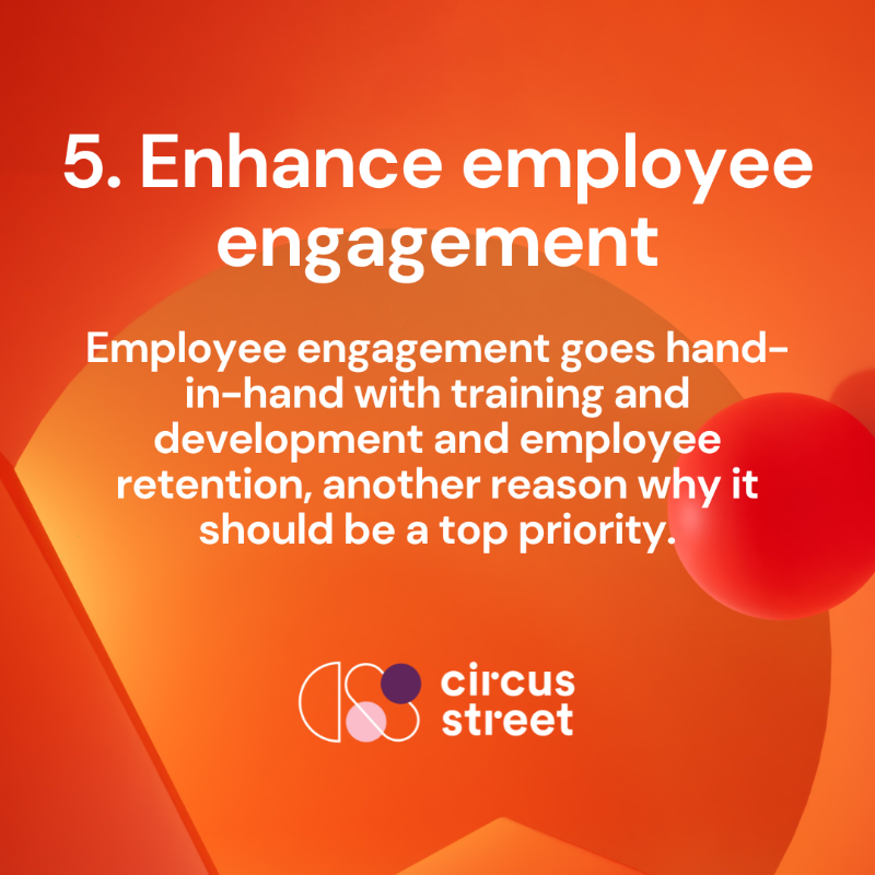 Circus_St's tweet photo. When we talk about employee retention, where do learning and development come in? 🤔

Employee retention and training &amp; development go hand in hand and offer huge benefits to your business 🤝

Let’s take a look 👇

#EmployeeRetention #Learning #Development #EmployeeEngagement