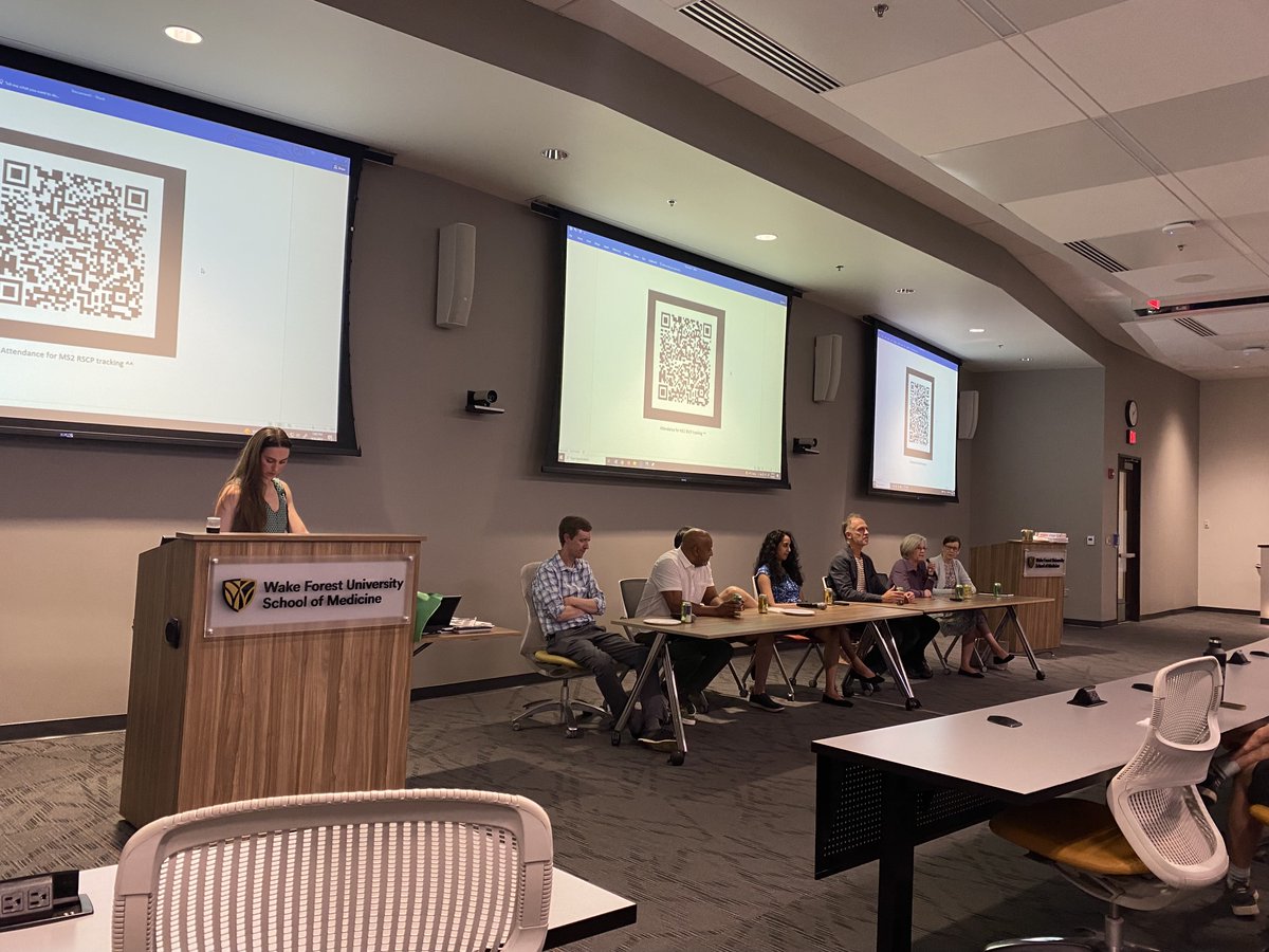 TheRSCP's tweet photo. This fall, we held a panel of attendings and residents who graciously shared their experiences and interests within radiology with medical students. 

Here are some photos from the event ✨

Thank you to all of our wonderful panelists and attendees!

#RadEd #MedEd @wakeforestmed https://t.co/cpegBP6eCc